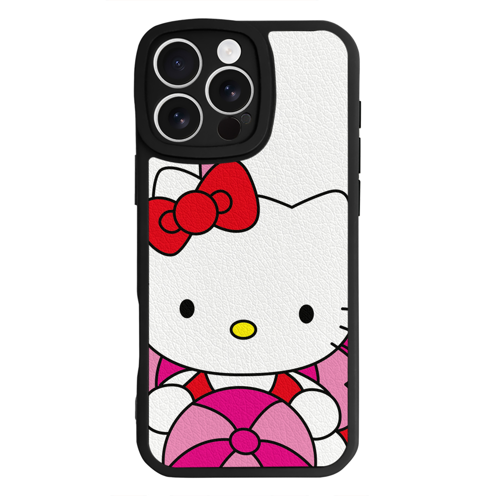 （画像用） Hello Kitty ハローキティ 【iPhone 16シリーズ対応】シリコンスマホケース（レザー調） 材質：シリコン